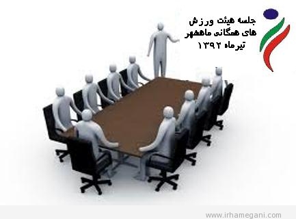 جلسه هیئت ورزش های همگانی ماهشهر تیرماه 1392